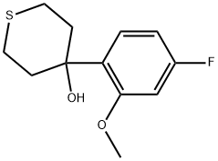 4-(4-Fluoro-2-methoxyphenyl)tetrahydro-2H-thiopyran-4-ol Structure