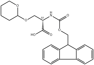 N-(((9H-Fluoren-9-yl)methoxy)carbonyl)-O-(tetrahydro-2H-pyran-2-yl)-L-serine Struktur