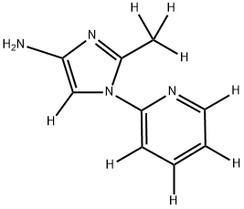 2-(methyl-d3)-1-(pyridin-2-yl-d4)-1H-imidazol-5-d-4-amine Structure