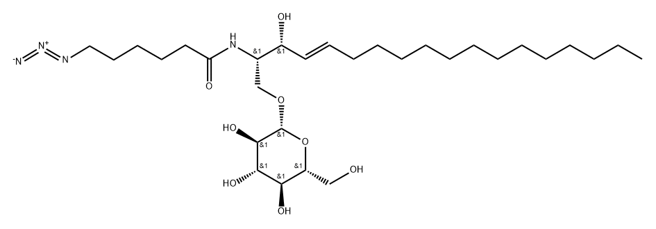 Hexanamide, 6-azido-N-[(1S,2R,3E)-1-[(β-D-glucopyranosyloxy)methyl]-2-hydroxy-3-heptadecen-1-yl]-,2260670-21-9,结构式