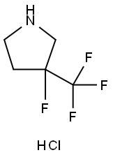Pyrrolidine, 3-fluoro-3-(trifluoromethyl)-, hydrochloride (1:1) Structure
