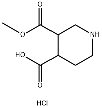 3,4-Piperidinedicarboxylic acid, 3-methyl ester, hydrochloride (1:1) Struktur