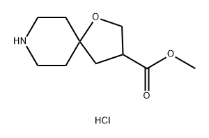 1-Oxa-8-azaspiro[4.5]decane-3-carboxylic acid, methyl ester, hydrochloride (1:1) Structure
