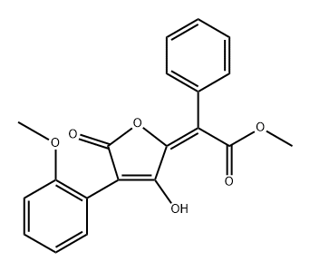 Benzeneacetic acid, α-[3-hydroxy-4-(2-methoxyphenyl)-5-oxo-2(5H)-furanylidene]-, methyl ester, (αE)-,22628-21-3,结构式