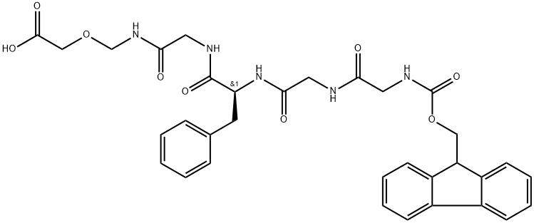 (S)-11-Benzyl-1-(9H-fluoren-9-yl)-3,6,9,12,15-pentaoxo-2,18-dioxa-4,7,10,13,16-pentaazaicosan-20-oic acid Structure
