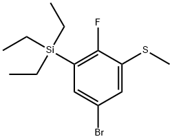 5-Bromo-2-fluoro-1-(methylthio)-3-(triethylsilyl)benzene 化学構造式