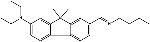 7-[(Butylimino)methyl]-N,N-diethyl-9,9-dimethyl-9H-fluoren-2-amine,2268685-12-5,结构式