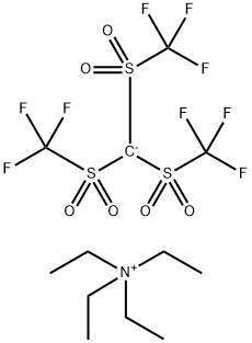 Tetraethylammonium tris(trifluoromethylsulfonyl) methide 化学構造式