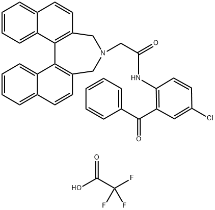 (R)-N-(2-benzoyl-4-chlorophenyl)-2-(3,5-dihydro-4H-dinaphtho[2,1-c:1',2'-e]azepin-4-yl)acetamide 2,2,2-trifluoroacetate|(R)-N-(2-苯甲酰-4-氯苯基)-2-(3,5-二氢-4H-二萘并[2,1-C:1',2'-E] 氮杂卓-4-基) 乙酰胺2,2,2-三氟醋酸盐