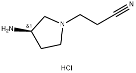 1-Pyrrolidinepropanenitrile, 3-amino-, hydrochloride (1:1), (3R)- Struktur