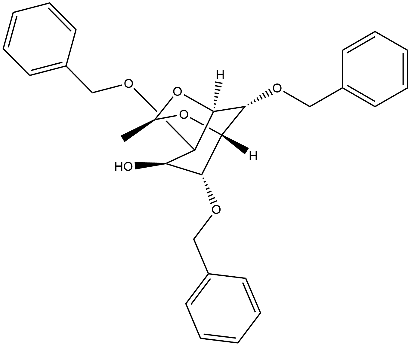 myo-Inositol, 1,5-O-ethylidene-2,4,6-tris-O-(phenylmethyl)-, stereoisomer Structure