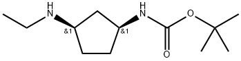 Carbamic acid, N-[(1S, 3R)-3-(ethylamino)cyclopentyl]-, 1,1-dimethylethyl ester Struktur