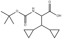 Cyclopropanepropanoic acid, β-cyclopropyl-α-[[(1,1-dimethylethoxy)carbonyl]amino]- Struktur