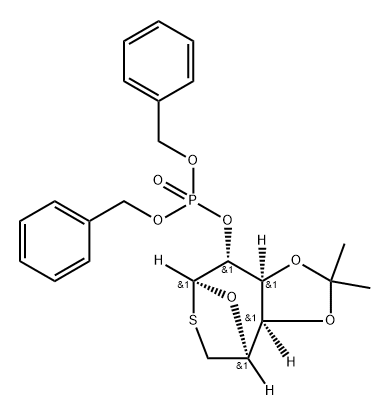 .beta.-D-Galactopyranose, 1,6-dideoxy-1,6-epithio-3,4-O-(1-methylethylidene)-, bis(phenylmethyl) phosphate,228115-53-5,结构式