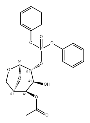 .beta.-D-Galactopyranose, 1,6-anhydro-, 4-acetate 2-(diphenyl phosphate) Struktur