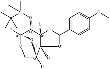 .beta.-D-Galactopyranose, 1,6-anhydro-2-O-(1,1-dimethylethyl)dimethylsilyl-3,4-O-(4-methoxyphenyl)methylene- Struktur