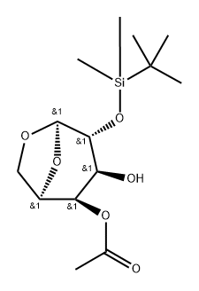 .beta.-D-Galactopyranose, 1,6-anhydro-2-O-(1,1-dimethylethyl)dimethylsilyl-, 4-acetate Structure