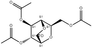 D-glycero-L-manno-Heptonic acid, 2,6-anhydro-, .delta.-lactone, 3,4,7-triacetate Struktur