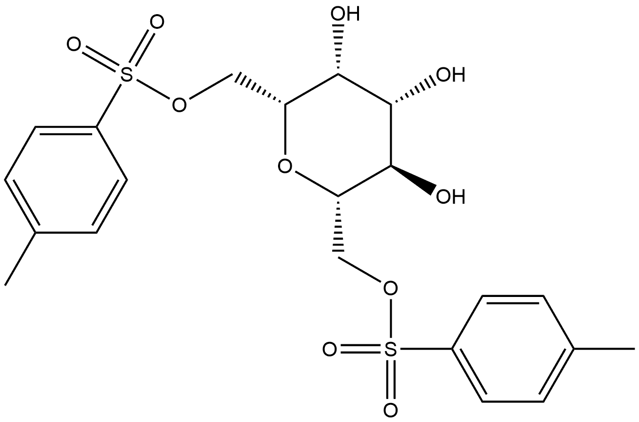 L-glycero-L-galacto-Heptitol, 2,6-anhydro-, 1,7-bis(4-methylbenzenesulfonate) 结构式