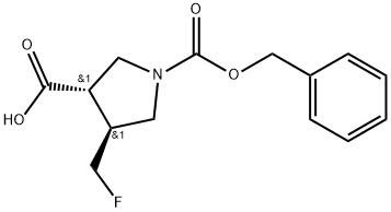 (3S,4S)-1-((苄氧基)羰基)-4-(氟甲基)吡咯烷-3-羧酸,2281857-75-6,结构式