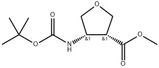 (3R,4S)-trans-4-tert-Butoxycarbonylamino-tetrahydro-furan-3-carboxylic acid methyl ester,2281910-85-6,结构式