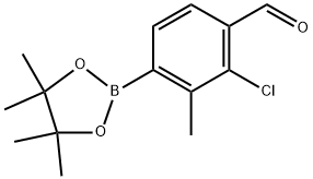 2-氯-3-甲基-4-(4,4,5,5-四甲基-1,3,2-二氧硼杂环戊烷-2-基)苯甲醛, 2283378-06-1, 结构式