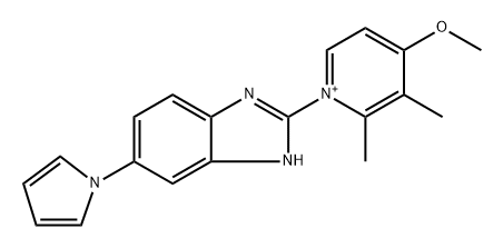 Pyridinium, 4-methoxy-2,3-dimethyl-1-[6-(1H-pyrrol-1-yl)-1H-benzimidazol-2-yl]- 化学構造式