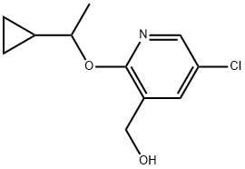 5-Chloro-2-(1-cyclopropylethoxy)-3-pyridinemethanol 结构式