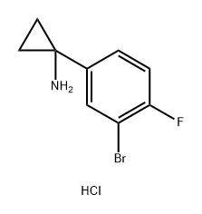 1-(3-溴-4-氟苯基)环丙烷-1-胺盐酸盐, 2287283-88-7, 结构式