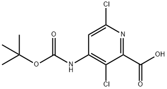 4-((tert-Butoxycarbonyl)amino)-3,6-dichloropicolinic acid Struktur