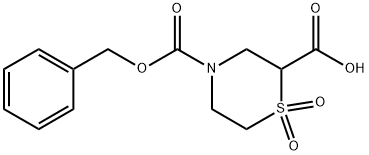 1,1-Dioxo-1l6-thiomorpholine-2,4-dicarboxylic acid 4-benzyl ester Struktur