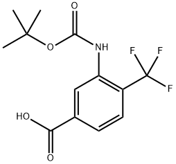 3-((tert-Butoxycarbonyl)amino)-4-(trifluoromethyl)benzoic acid Structure