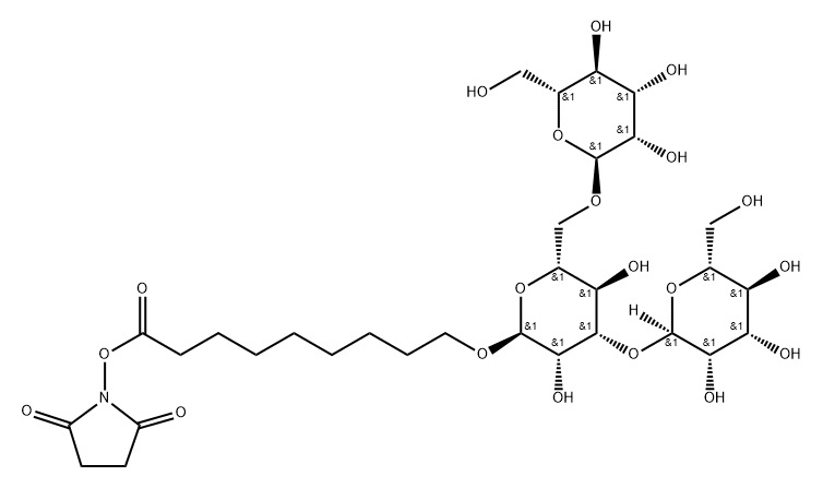 2,5-Pyrrolidinedione, 1-9-(O-.alpha.-D-mannopyranosyl-(13)-O-.alpha.-D-mannopyranosyl-(16)-.alpha.-D-mannopyranosyl)oxy-1-oxononyloxy-|