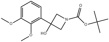 1,1-Dimethylethyl 3-(2,3-dimethoxyphenyl)-3-hydroxy-1-azetidinecarboxylate 化学構造式