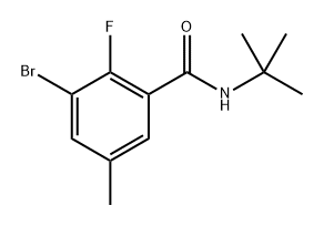 3-bromo-N-(tert-butyl)-2-fluoro-5-methylbenzamide 结构式