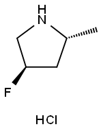 Pyrrolidine, 4-fluoro-2-methyl-, hydrochloride (1:1), (2R,4R)- Structure