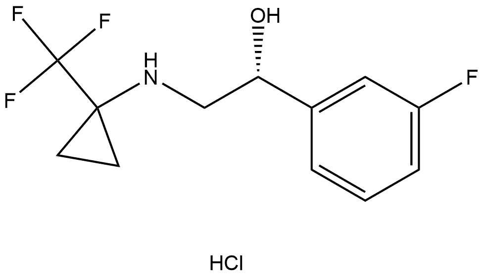 (R)-1-(3-fluorophenyl)-2-((1-(trifluoromethyl)cyclopropyl)amino)ethan-1-ol hydrochloride Struktur