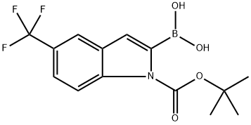 (1-(叔丁氧羰基)-5-(三氟甲基)-1H-吲哚-2-基)硼酸, 2304634-92-0, 结构式