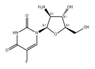 2'-Amino-2'-deoxy-5-fluoro-arabinouridine,2305415-81-8,结构式