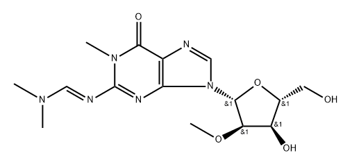 N2-[(N,N-Dimethylamino] methylene-N1-methyl-2'-O-methylguanosine Struktur