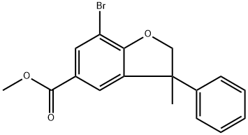 7-溴-3-甲基-3-苯基-2,3-二氢苯并呋喃-5-羧酸甲酯 结构式