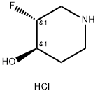 (3R,4R)-3-fluoropiperidin-4-ol hydrochloride 化学構造式