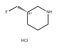 Piperidine, 3-(fluoromethyl)-, hydrochloride (1:1), (3S)- Structure