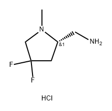 (2S)-4,4-Difluoro-1-methylpyrrolidin-2-yl]methanamine hydrochloride Struktur