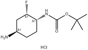 Carbamic acid, N-[(1R,2S,4R)-4-amino-2-fluorocyclohexyl]-, 1,1-dimethylethyl ester, hydrochloride (1:1),2306254-12-4,结构式
