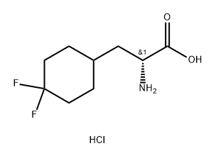 (2R)-2-amino-3-(4,4-difluorocyclohexyl)propanoic acid hydrochloride Structure