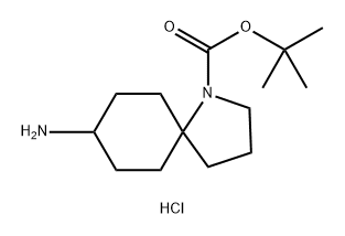 1-Azaspiro[4.5]decane-1-carboxylic acid, 8-amino-, 1,1-dimethylethyl ester, hydrochloride (1:1) Struktur