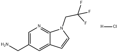 1H-Pyrrolo[2,3-b]pyridine-5-methanamine, 1-(2,2,2-trifluoroethyl)-, hydrochloride (1:1) Struktur