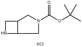 3,6-Diazabicyclo[3.2.0]heptane-3-carboxylic acid, 1,1-dimethylethyl ester, hydrochloride (1:1) Structure