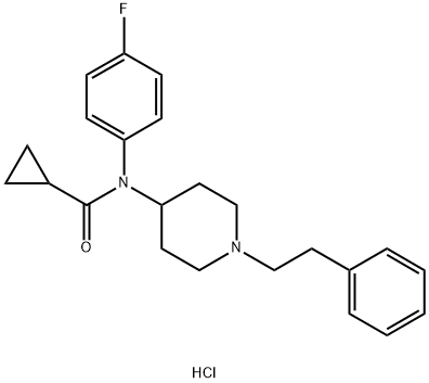 Cyclopropanecarboxamide, N-(4-fluorophenyl)-N-[1-(2-phenylethyl)-4-piperidinyl]-, hydrochloride (1:1),2306825-53-4,结构式